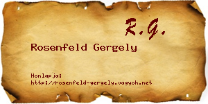 Rosenfeld Gergely névjegykártya